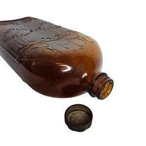 Antique / Vintage Glass Whiskey Bottle with cap. Amber Gooderham & Worts